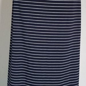 THE LIMITED Navy White Striped Long Strip Skirt S